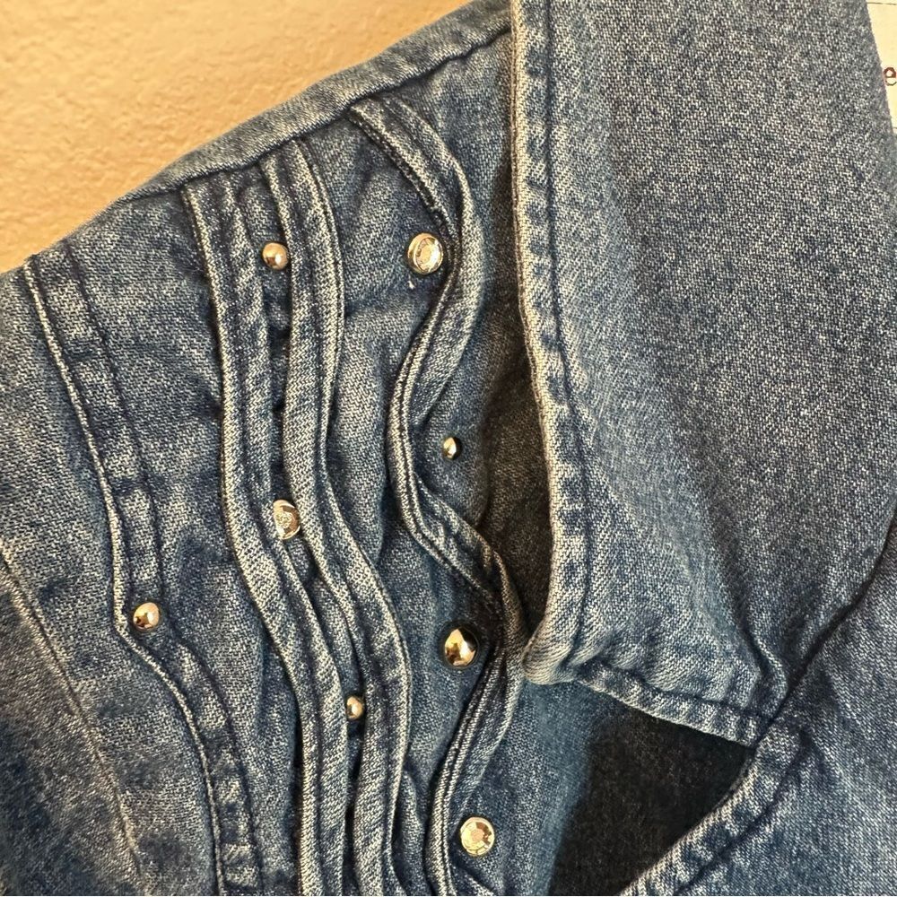 Pierre Lamonte Vintage Blue Denim Jean Blazer with Embellishing - Picture 3 of 6